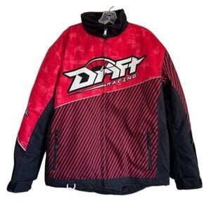 Drift Racing Race On Snowmobile Jacket Insulated Lined Waterproof Womens Large L